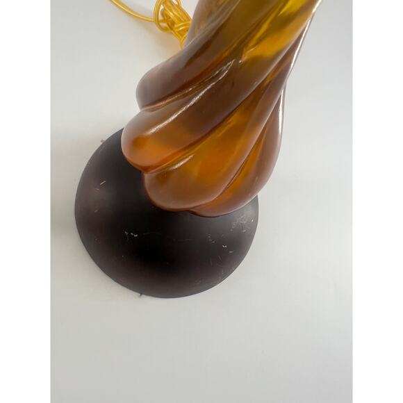 Vintage MCM Lamps Brown Amber Living Room Decor Beige Lamp Shade Set of 2 - Picture 6 of 14